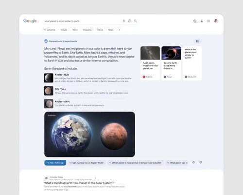 У поисковика Google новый дизайн: акцент на ИИ, удобные ответы и чат-бот