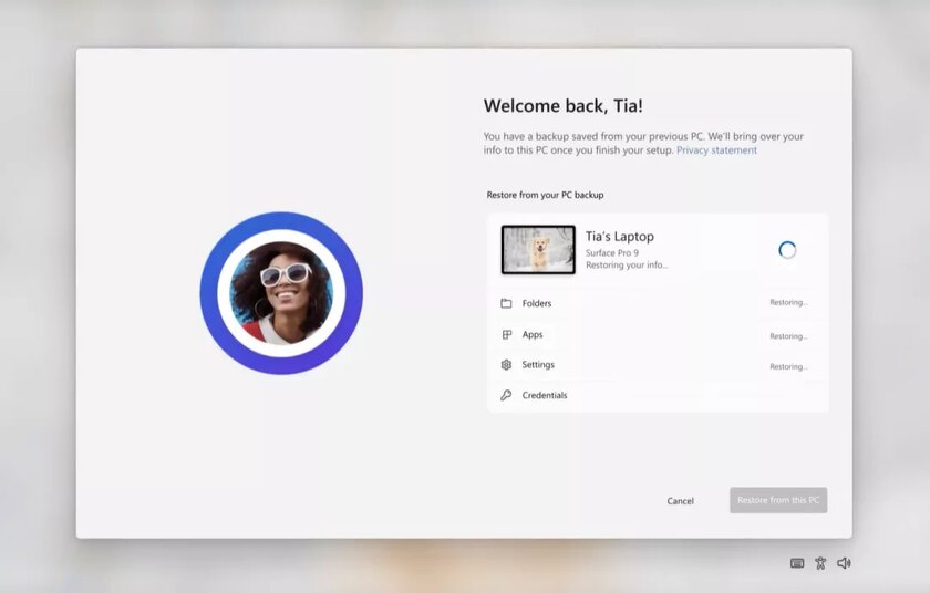 Microsoft работает над функцией переноса рабочего стола, панели задач и приложений на новый ПК