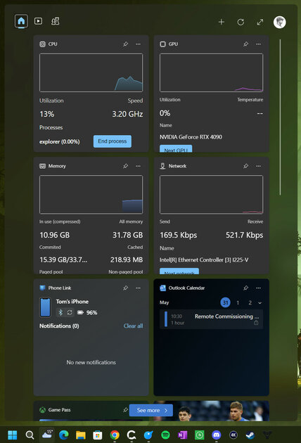 В Windows 11 добавлены официальные виджеты для мониторинга компонентов ПК. Как установить