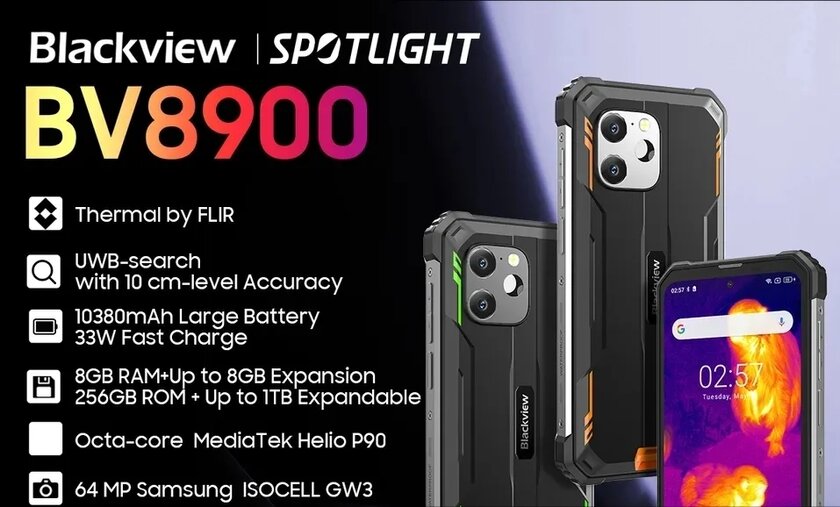 Blackview представила BV8900: с продвинутым тепловизором, прочным корпусом и отличными камерами