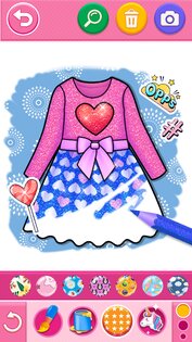 Glitter Dress Coloring 6.8. Скриншот 1