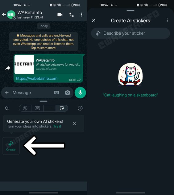 «Кот смеётся на скейтборде»: WhatsApp научился генерировать стикеры, получается хорошо