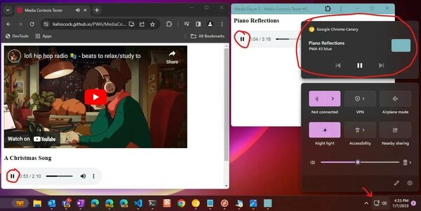 Chrome делает для веб-приложений отдельные медиаконтроллеры: управлять звуком получится отдельно от браузера