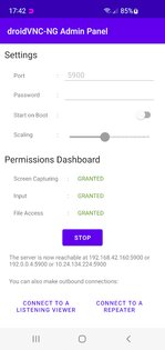 droidVNC-NG 2.13.0. Скриншот 1