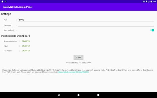 droidVNC-NG 2.13.0. Скриншот 2