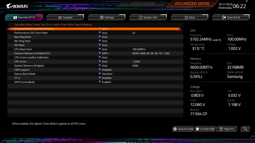 Всё что только нужно, но по слишком высокой цене: обзор Gigabyte Z790 Aorus Master X — BIOS и софт. 4