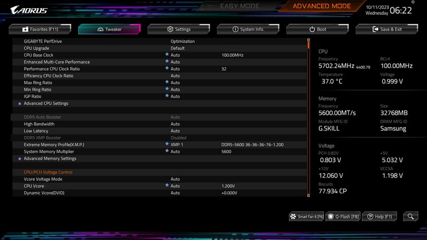 Всё что только нужно, но по слишком высокой цене: обзор Gigabyte Z790 Aorus Master X — BIOS и софт. 5