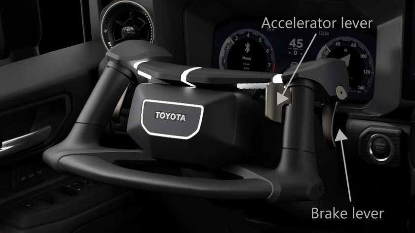 Toyota показала руль, с которым педали не нужны: газ и тормоз встроены в него