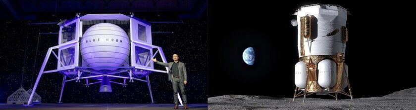 Джефф Безос показал посадочный модуль Blue Moon Mark 1: он доставит астронавтов NASA на поверхность Луны