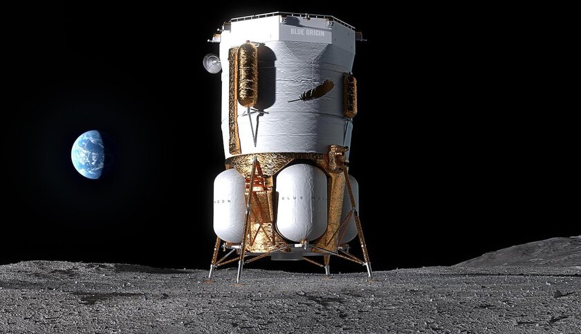 Джефф Безос показал посадочный модуль Blue Moon Mark 1: он доставит астронавтов NASA на поверхность Луны