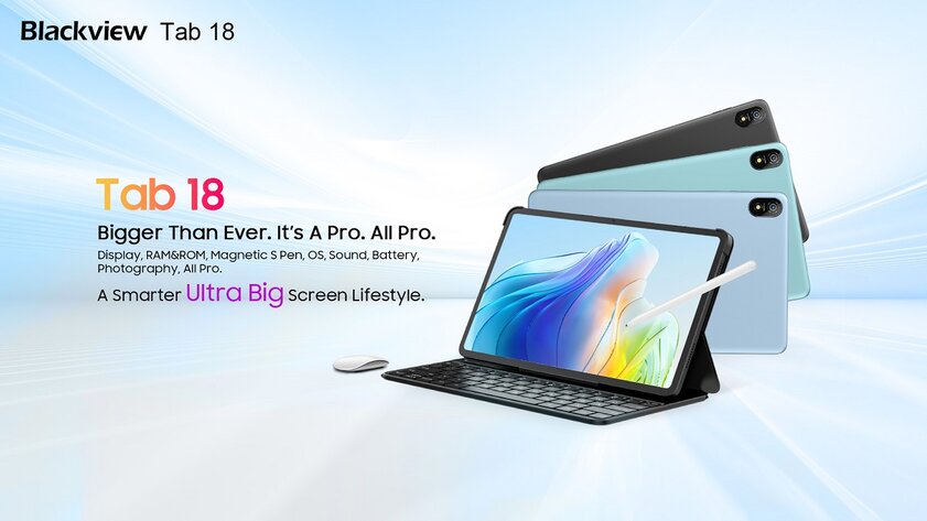 Blackview представила Tab 18: очень большой и мощный планшет с динамиками Harman Kardon и системой DokeOS 4.0