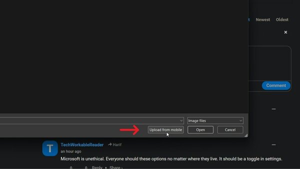Microsoft Edge научился загружать фото с ПК на сайт из памяти смартфона