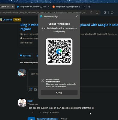 Microsoft Edge научился загружать фото с ПК на сайт из памяти смартфона