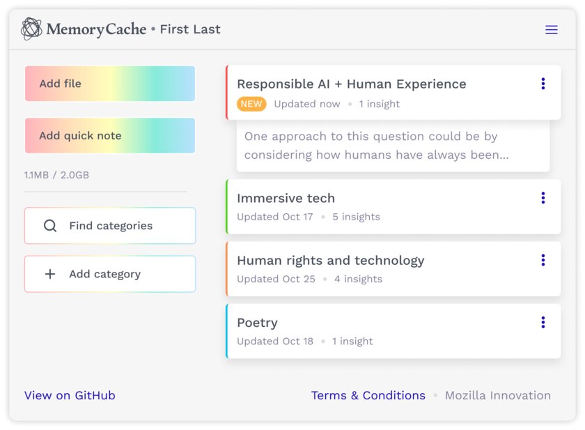 Mozilla представила MemoryCache: ИИ-расширение, обучающее нейросеть на компьютере пользователя