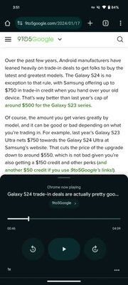 В Chrome для Android появилась встроенная функция прослушивания содержимого страницы