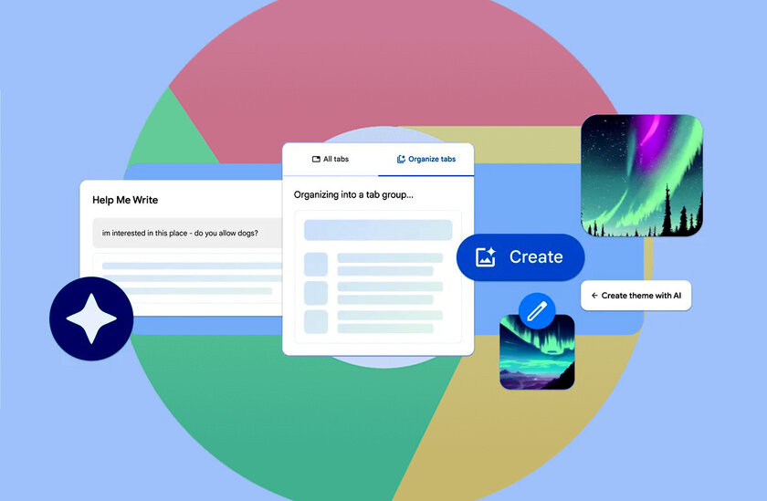 Chrome поумнел: появился ИИ, группирующий вкладки и создающий темы интерфейса