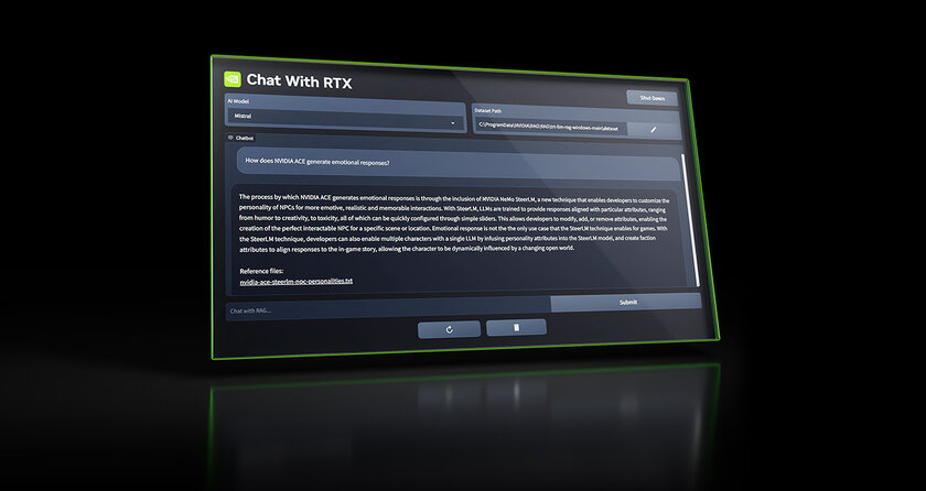 NVIDIA представила личного чат-бота на базе ИИ: он работает локально на ПК и требует видеокарту RTX 30 или новее