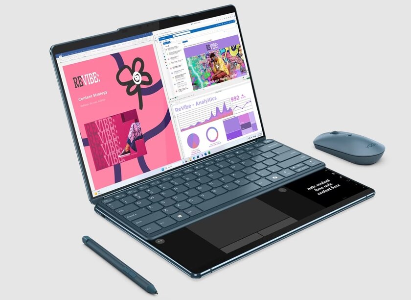Lenovo представила ноутбук с двумя дисплеями: его можно использовать как книгу или планшет для рисования