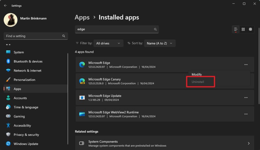 Пользователи до сих пор не могут удалить браузер Edge. Microsoft солгала?
