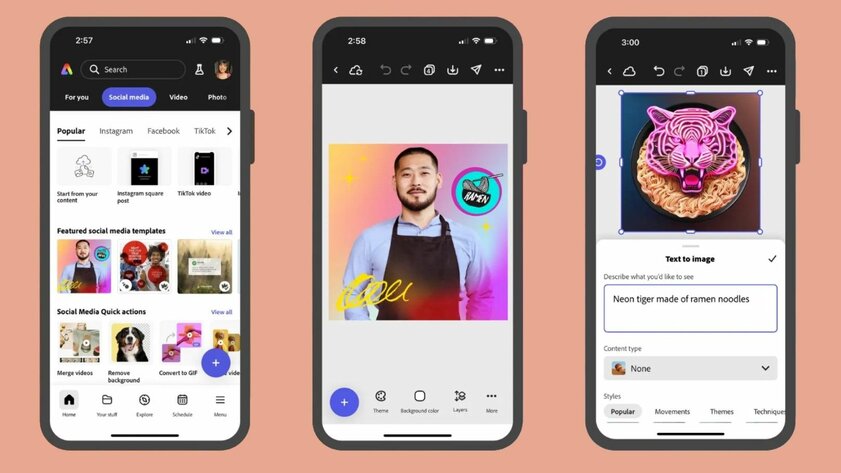 На Android и iOS состоялся релиз Adobe Express с генеративным искусственным интеллектом