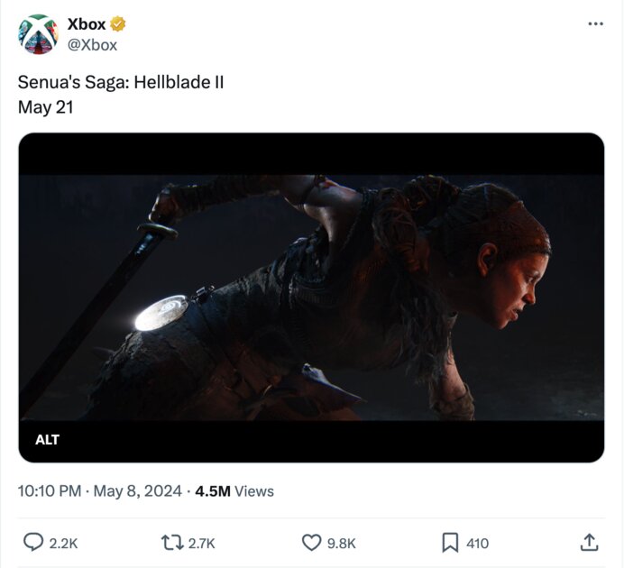 Так выглядит масштабная рекламная кампания Hellblade II от Microsoft: они опубликовали старый скриншот и… всё