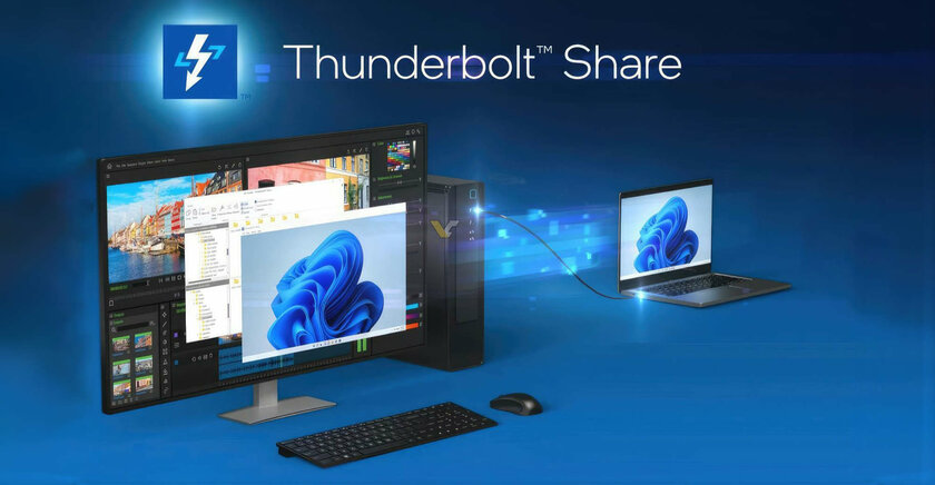 Intel анонсировала приложение Thunderbolt Share для соединения двух компьютеров по проводу