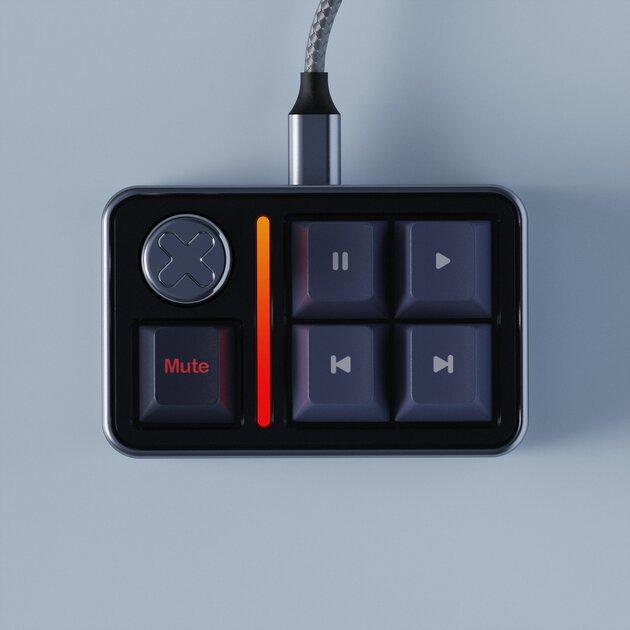 Инженер сделал отдельную микро-клавиатуру для управления музыкальным плеером