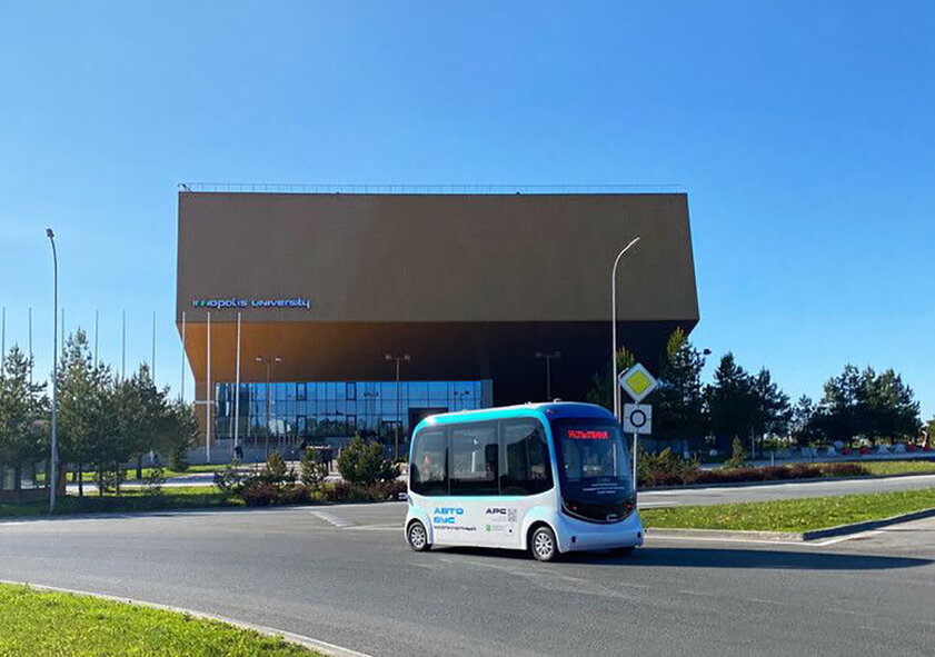 В Иннополисе заработал беспилотный автобус: три километра за 20 минут