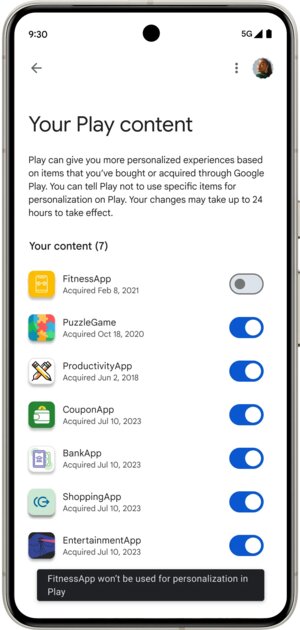 Google Play научился вытаскивать информацию из установленных приложений и группировать интересное