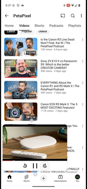 В YouTube готовят новый мини-плеер — работает как плавающая «картинка в картинке»