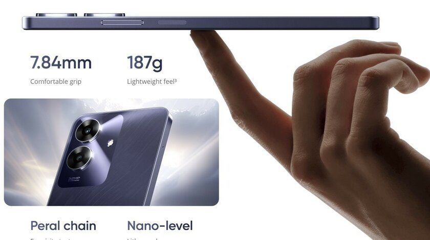 Представлен Realme Narzo N61 — дешёвый, но прочный смартфон из металла