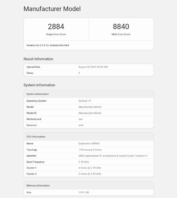 Неанонсированный Snapdragon 8 Gen 4 протестировали в Geekbench 6