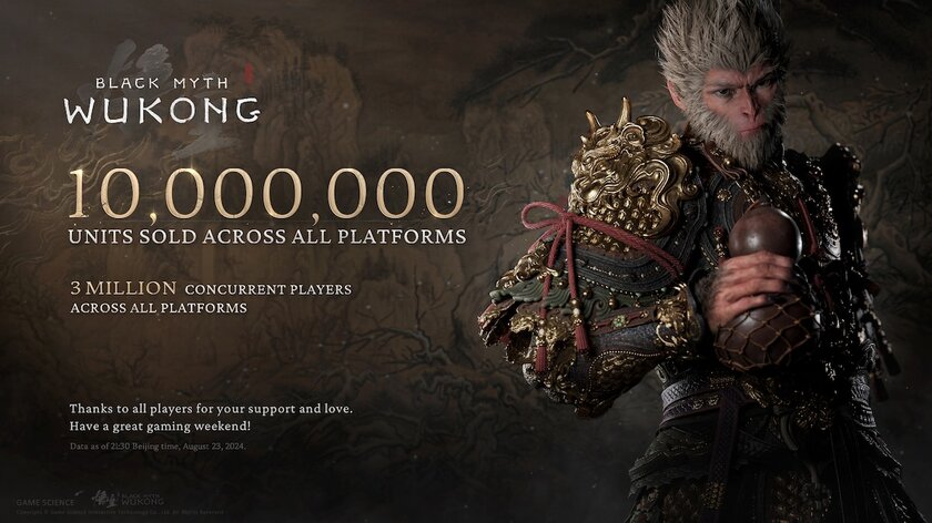 Прорыв года? Китайская Myth: Wukong Sells продалась тиражом в 10 миллионов копий всего за 3 дня