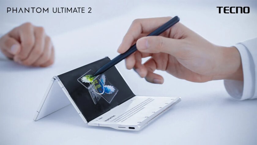 Tecno показала концепт Phantom Ultimate 2: складного смартфона с тремя сегментами дисплея