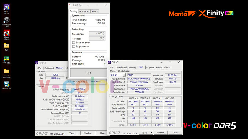 Первый в мире: V-Color представила модуль DDR5-памяти CUDIMM с частотой 9200 МГц