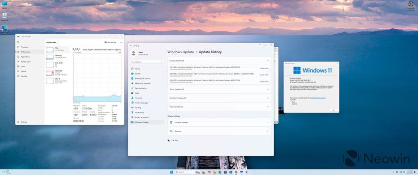 Началось распространение Windows 11 24H2: компьютер с NPU не нужен, система доступна всем
