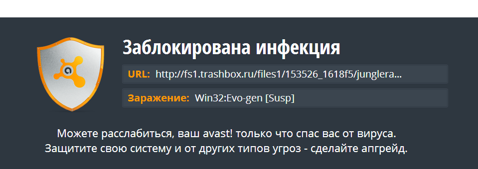 avast! ругается. Скриншот 1