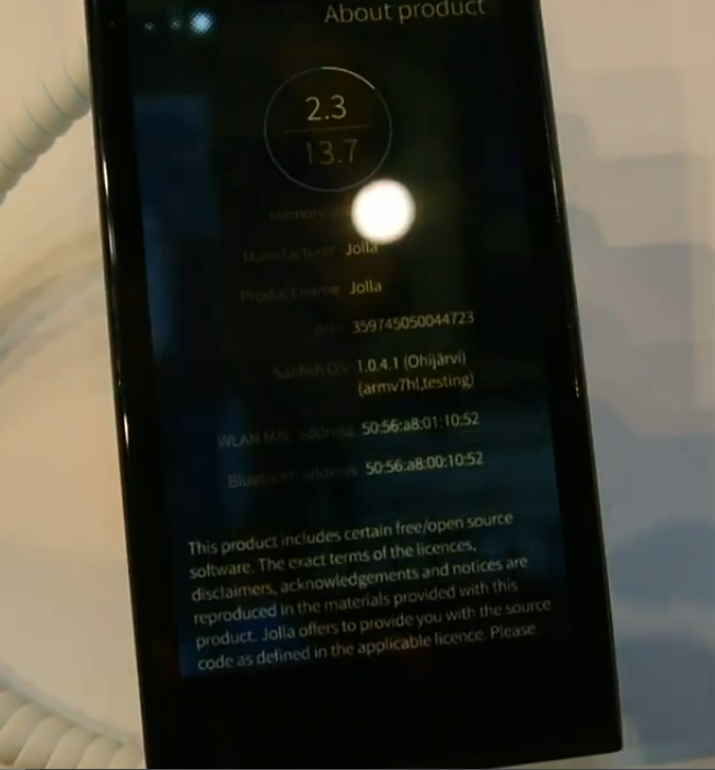 MWC 2014: на стенде компании Jolla замечена Sailfish OS 1.0.4.1 (Ohijärvi)