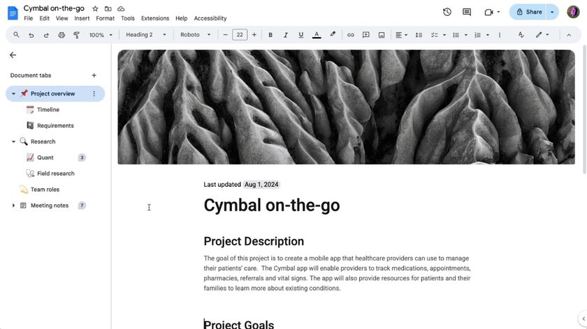 В Google Документах появились вкладки: можно удобно сортировать контент и не только
