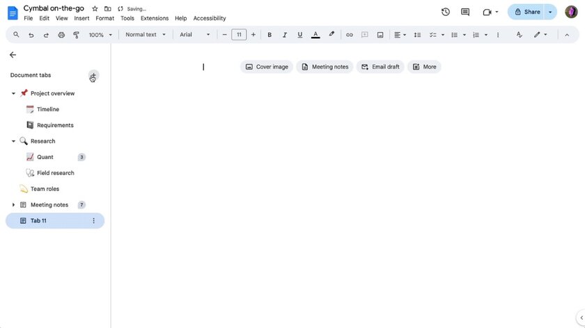В Google Документах появились вкладки: можно удобно сортировать контент и не только