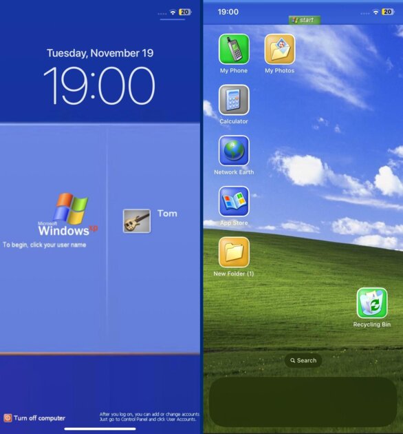 Пользователь превратил интерфейс своего iPhone в Windows XP