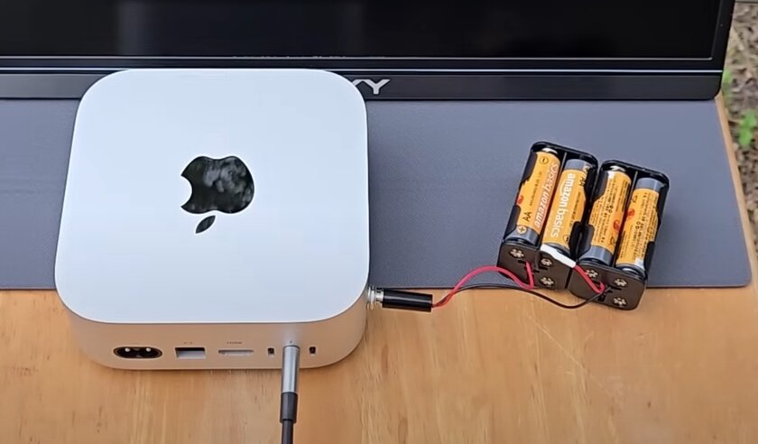 Энтузиаст создал портативный сетап на базе Mac mini: батареи хватит примерно на 10 минут