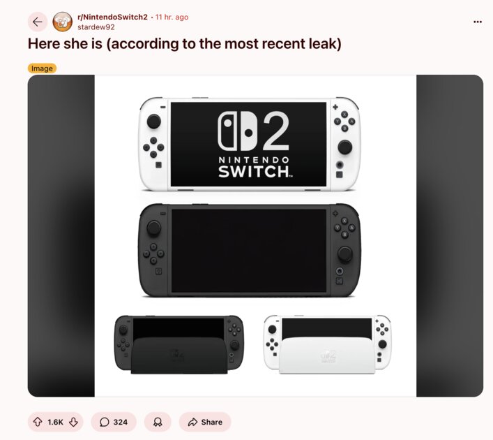 Фанатский концепт Nintendo Switch 2 приняли за слив секретных рендеров