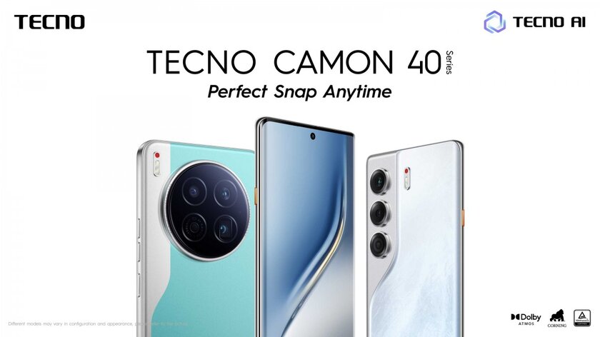 Tecno анонсирует россыпь новинок: смартфон Camon 40, часы Watch GT 1 и наушники True 2