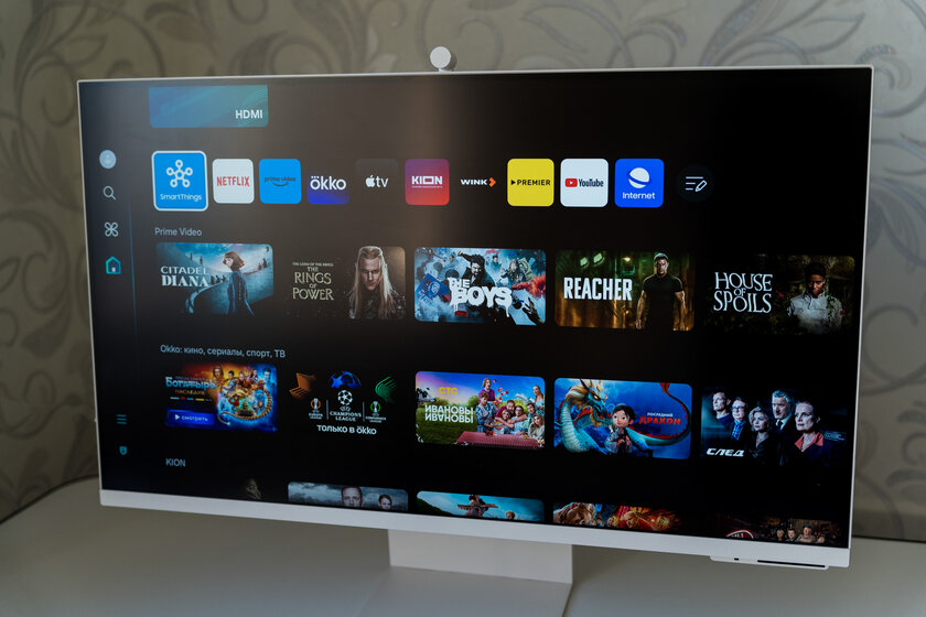 Монитор с пультом и магнитной камерой превращается в ТВ: обзор Samsung 32″ Smart M8 M80D UHD — Первое включение. 1