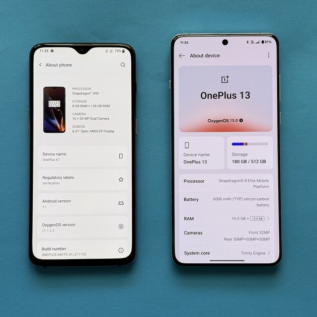 Блогер сравнил дизайн интерфейса OxygenOS 11 и OxygenOS 15: разница внушительная
