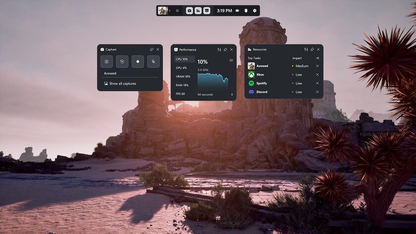 Microsoft обновила Game Bar для Windows: интерфейс стал понятнее