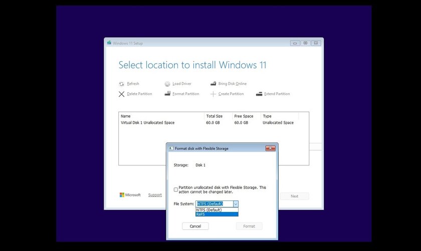NTFS или ReFS: в Windows 11 можно будет выбрать файловую систему в момент установки