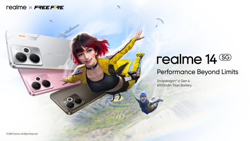 Представлен realme 14: средний класс, но с полной защитой от воды. И цвет модный
