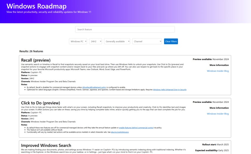 Отслеживать новые функции в сборках Windows 11 стало проще — Microsoft сделала веб-страницу